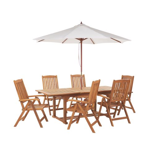 Set De Salle à Manger Bois Solide Bois Clair Java