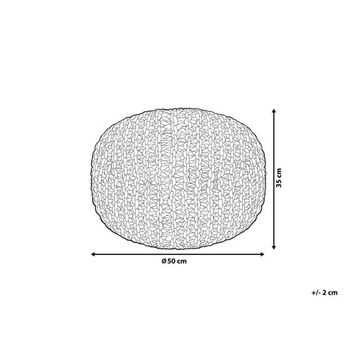 Pouf En Coton Noir 50 X 35 Cm Priene