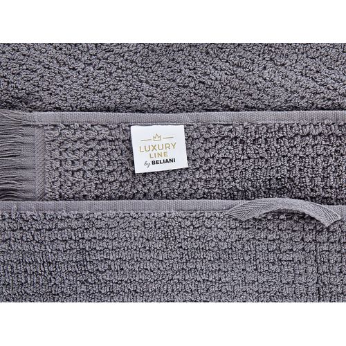 Lot De 9 Serviettes De Bain En Coton Gris Atiu