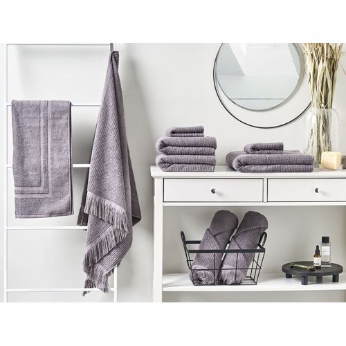 Lot De 9 Serviettes De Bain En Coton Gris Atiu