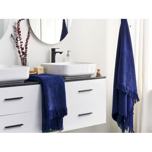 Lot De 2 Serviettes De Bain En Coton Bleu Marine Atiu