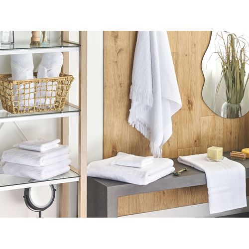 Lot De 9 Serviettes De Bain En Coton Blanc Atiu