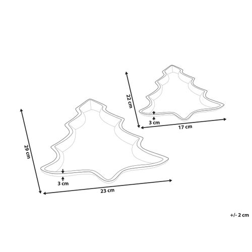 2 Plateaux En Forme De Sapin De Noël Dorés Durian