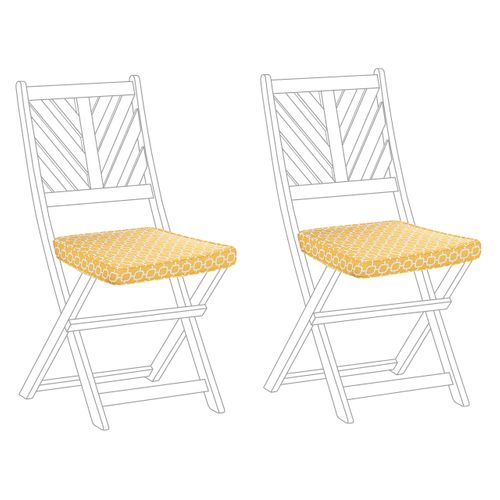 Lot De 2 Coussins De Jardin Jaunes 37 X 34 Cm Terni