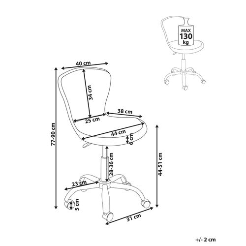Chaise De Bureau Margate Fourrure Synthétique Blanc