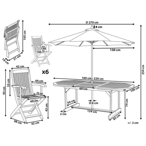 Set De Salle à Manger Bois Solide Bois Clair Maui