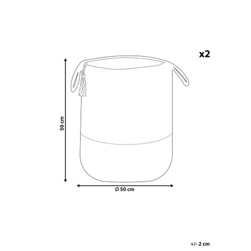 Lot De 2 Paniers En Juge Blanc Et Beige Gajar