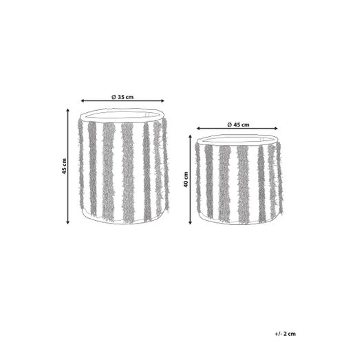 Lot De 2 Paniers En Coton Beige Kakki