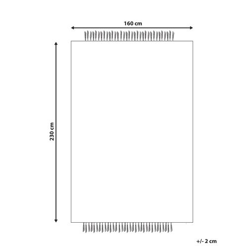 Tapis En Laine Blanc Cassé Et Noir 160 X 230 Cm Tacettin