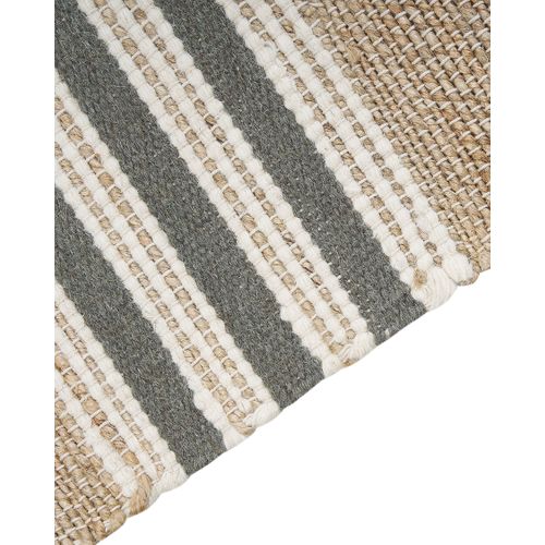 Tapis En Jute 80 X 150 Cm Beige Et Gris Mirza