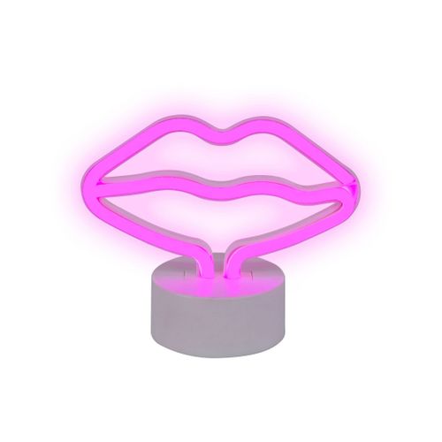 LED Néon En Forme De Lèvres Rose Flora