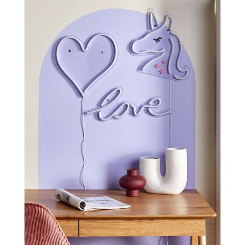 Lot De 3 LED Néon Muraux Symboles Roses Susie