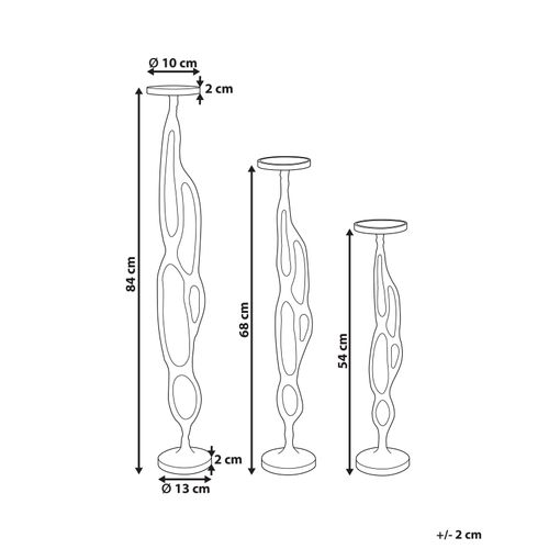 Lot De 3 Bougeoirs Noirs 54/68/84 Cm Buni