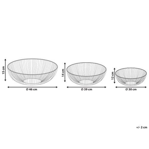 Lot De 3 Bols Dorés Garut