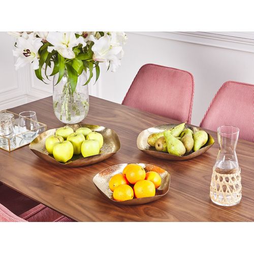 Lot De 3 Plateaux Décoratifs Dorés Ujung