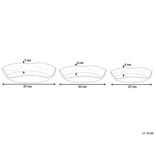 Lot De 3 Plateaux Décoratifs Dorés Ujung
