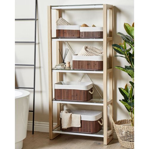 Lot De 5 Paniers En Bambou Teinte Bois Sombre Talpe