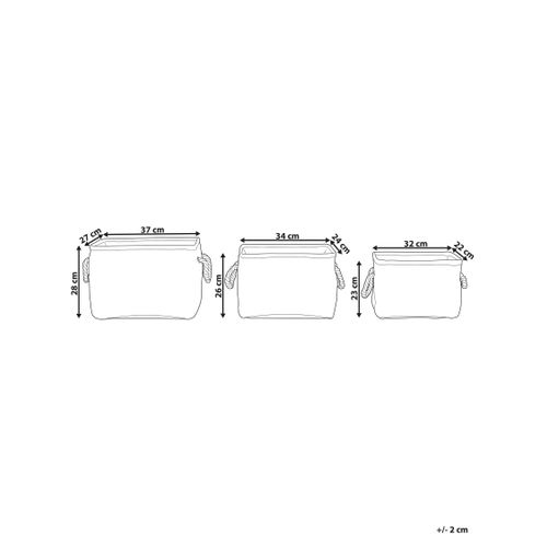 Lot De 3 Paniers En Tissu Polyester Beige Darqab