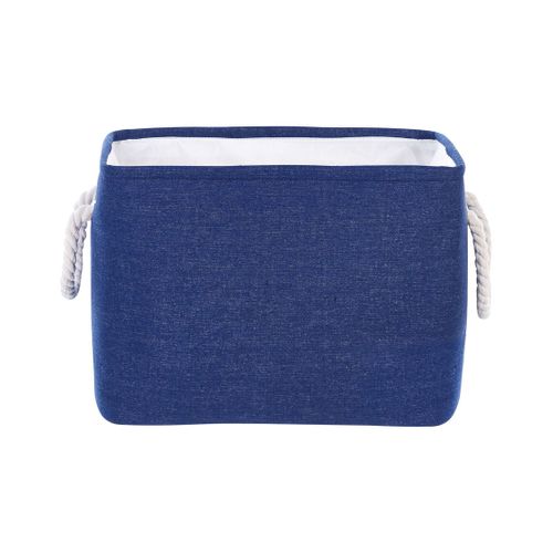 Lot De 3 Paniers En Tissu Polyester Bleu Marine Darqab