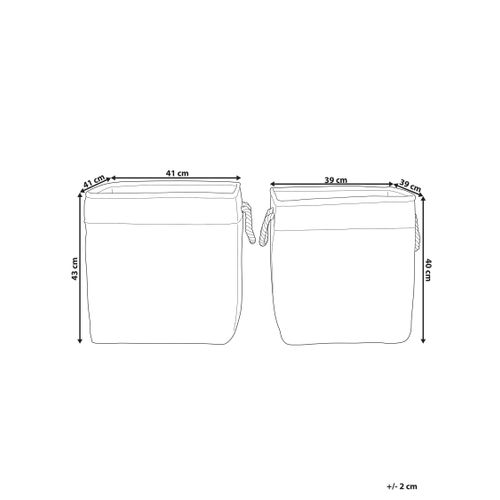 Lot De 2 Paniers En Tissu Polyester Beige Tugul