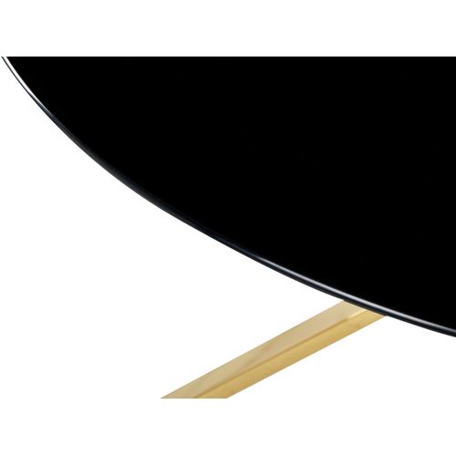 Table à Manger En Verre Et Acier Noir Et Doré Bosco