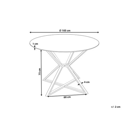 Table à Manger En Verre Et Acier Noir Et Doré Bosco