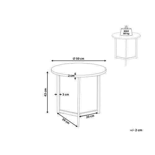 Table D'appoint Teinte Bois Sombre Et Noir Tippo