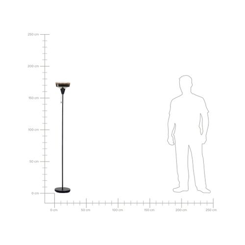 Lampadaire En Métal Noir Et Argenté 175 Cm Talparo