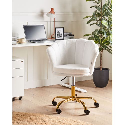 Chaise De Bureau Bouclé Blanc Monticello