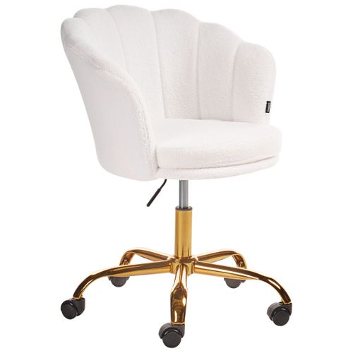 Chaise De Bureau Bouclé Blanc Monticello