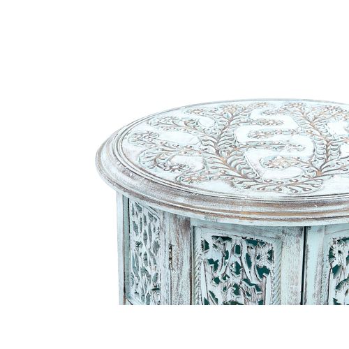 Table D'appoint En Bois De Manguier Bleue Borai