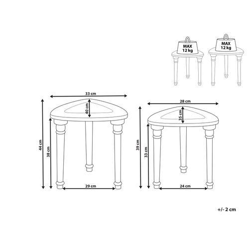 Lot De 2 Tables D'appoint En Bois De Manguier Clair Saora