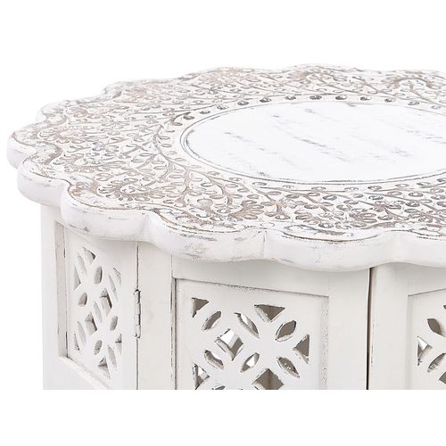 Table D'appoint En Bois De Manguier Blanc Cassé Badhi