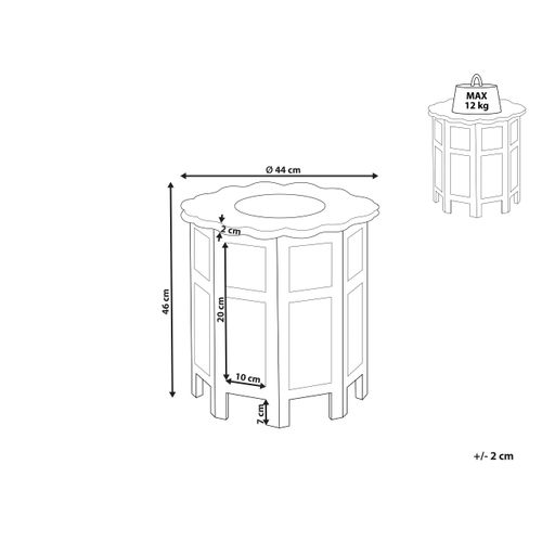 Table D'appoint En Bois De Manguier Blanc Cassé Badhi