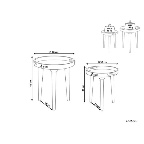 Lot De 2 Tables D'appoint En Bois De Manguier Sombre Astai