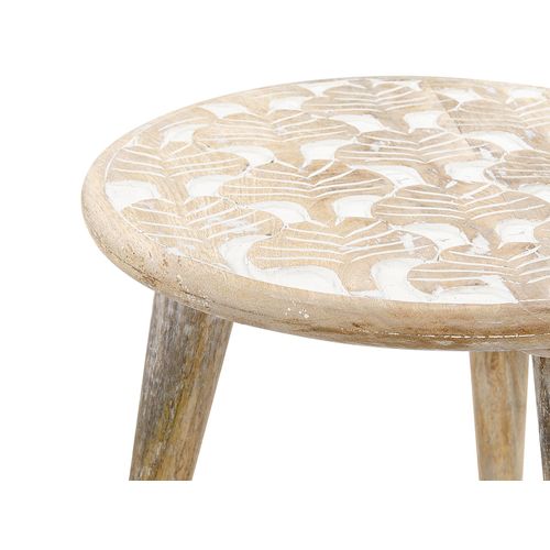 Lot De 2 Tables D'appoint En Bois De Manguier Clair Hursi