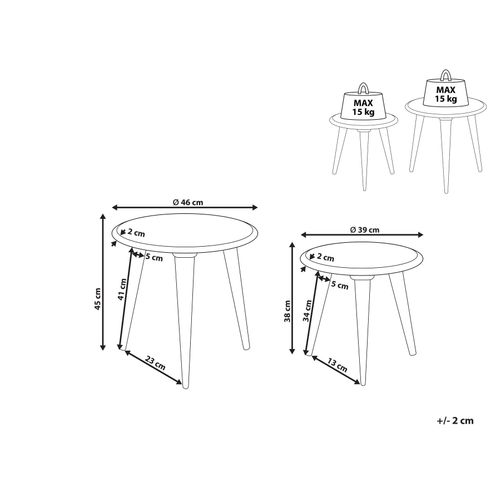 Lot De 2 Tables D'appoint En Bois De Manguier Clair Hursi