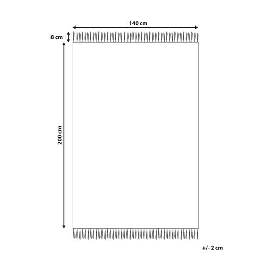 Tapis En Laine Blanc Et Gris 140 X 200 Cm Omerli
