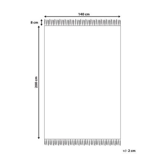 Tapis En Laine Blanc Et Gris 140 X 200 Cm Omerli