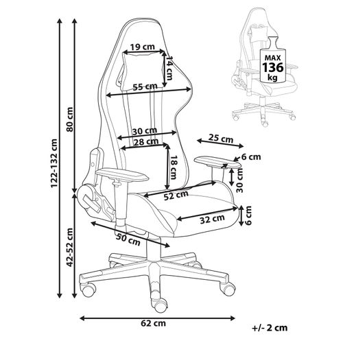 Siège De Gaming Gris Clair Warrior