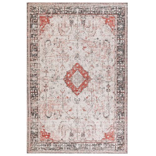 Tapis En Coton Rouge Et Beige 160 X 230 Cm Attera