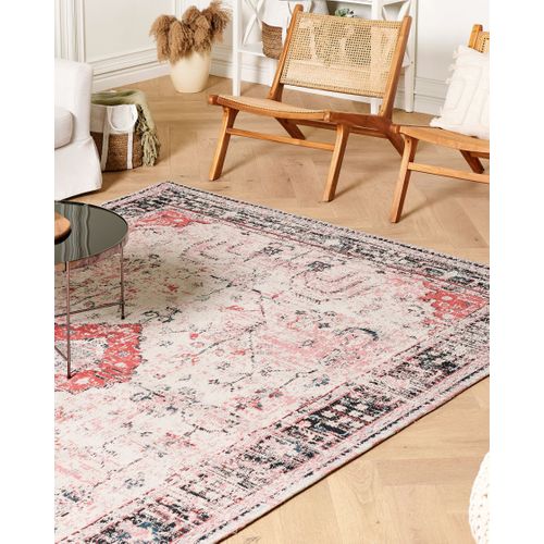 Tapis En Coton Rouge Et Beige 200 X 300 Cm Attera