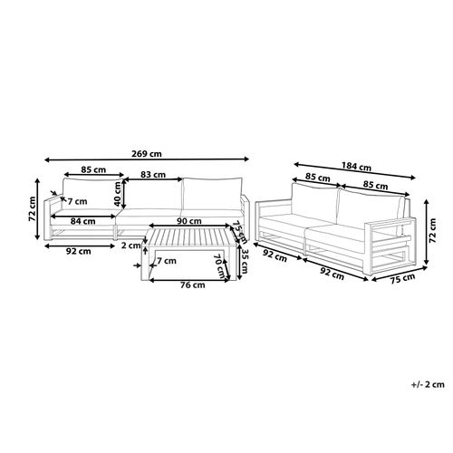 Set De Jardin Bois D'acacia Certifié Fsc® Bois Foncé Timor