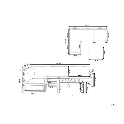 Set De Salon Côté Droit Bois D'acacia Certifié Fsc® Bois Foncé Timor