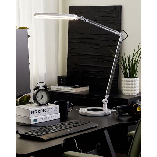 Lampe De Bureau LED Grus Avec Variateur Métal Argenté