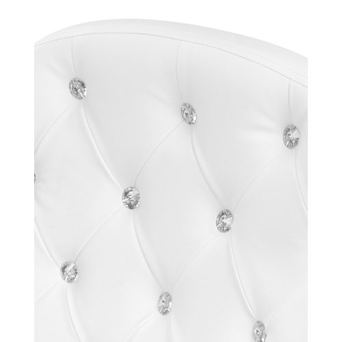 Chaise De Bureau Pivotante En Pu Avec Cristaux Blanc Princess