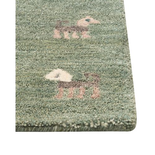 Tapis Gabbeh En Laine Avec Motif Animalier 140 X 200 Cm Vert Kizarli