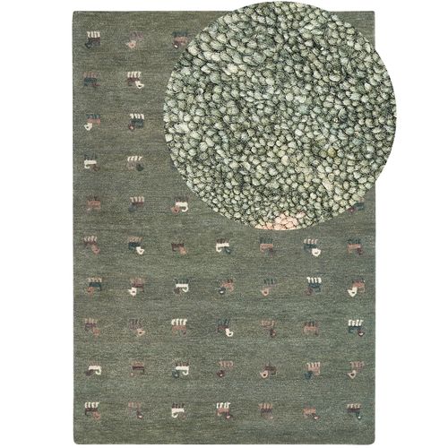 Tapis Gabbeh En Laine Avec Motif Animalier 160 X 230 Cm Vert Kizarli
