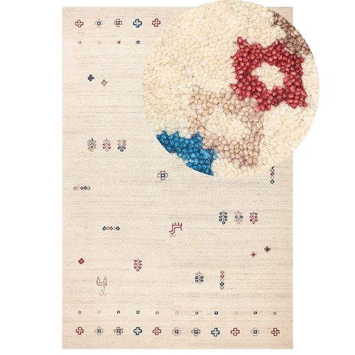 Tapis Gabbeh En Laine 200 X 300 Cm Beige Suluca