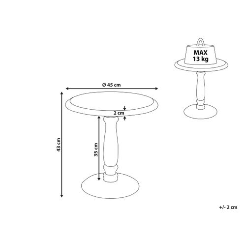 Table D'appoint En Bois De Manguier Blanc Cassé Jambia